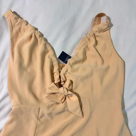 NWT A&F plunged neck slip midi dress size Medium petite in orange - Picture 3 of 9